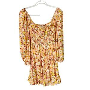 NEW L Space Cassidy Smocked Mini Dress Womens Size Small Floral